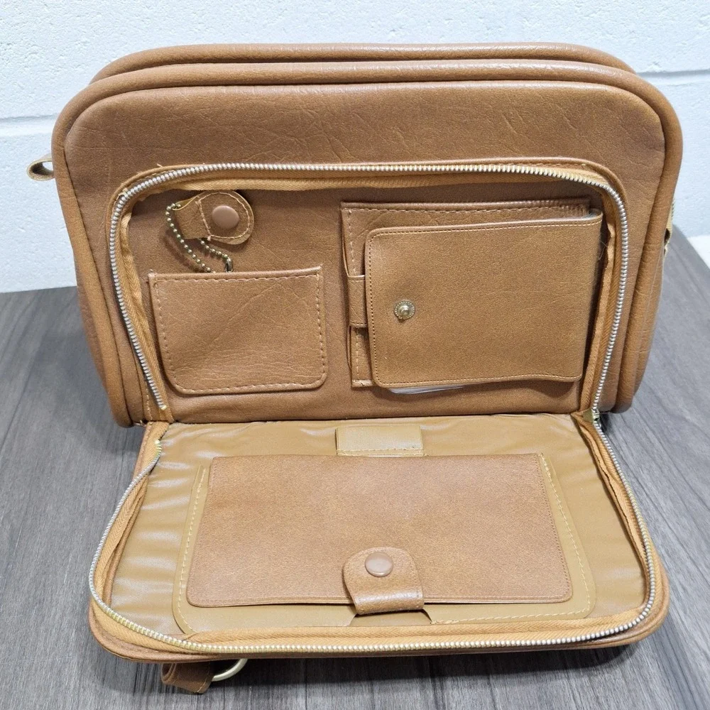 Ambassador Design Satchel Bag Women's Medium Brown Organizer Vintage Excellent